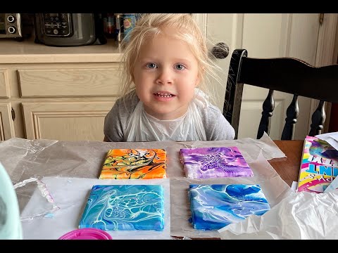 Video No. 69, Paint Pouring with Maisie & Carly
