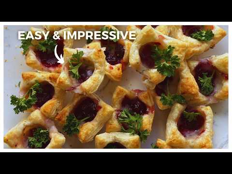 Cranberry Cheese Pastry Bites | Easy Vegan Christmas Appetiser