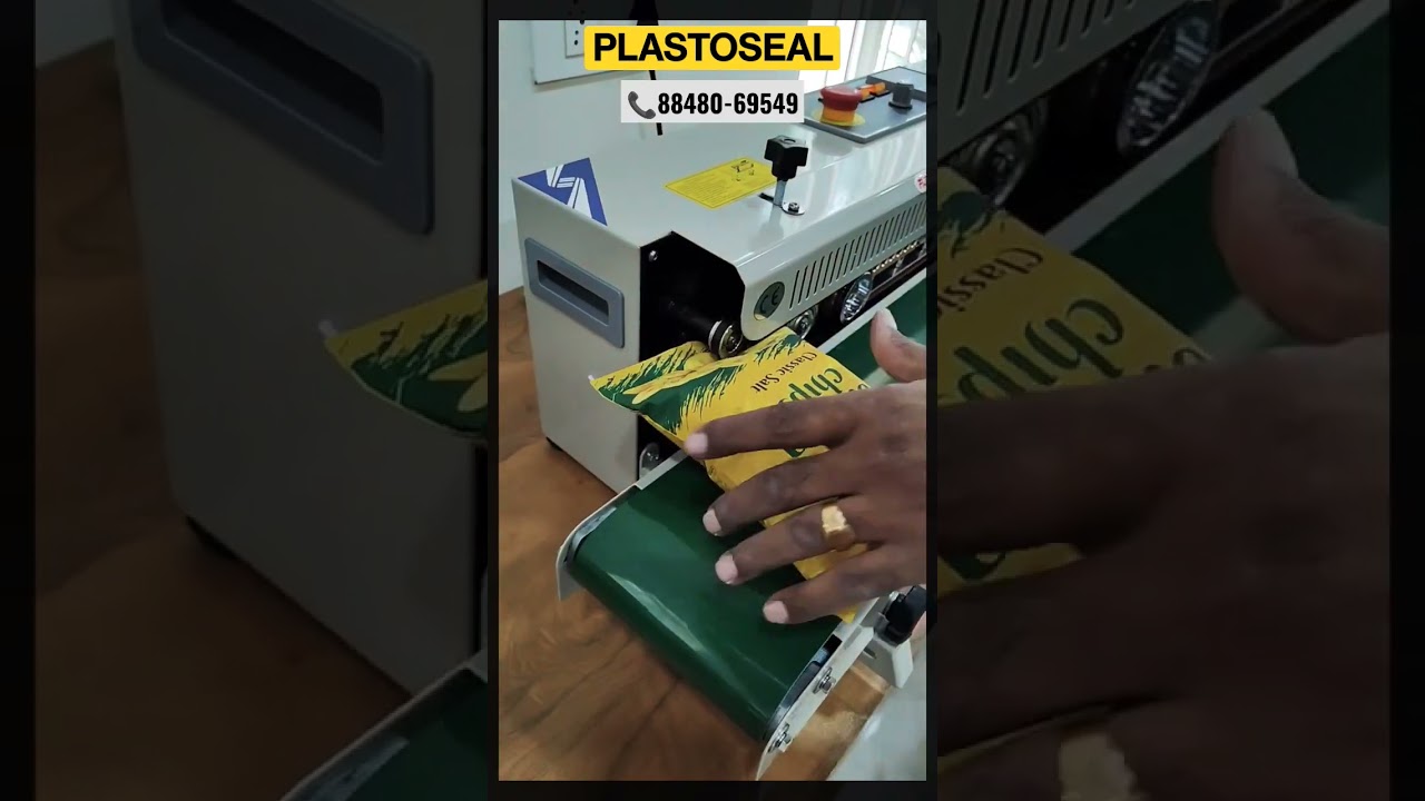 Crispy banana chips packing with air flushing /  Continuous pouch sealing machine with N2/Air flush