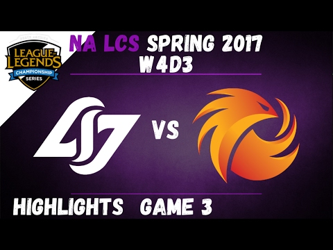 CLG vs P1 Highlights Game 3 NA LCS 2017 Spring W4D3 Counter Logic Gaming vs Phoenix1