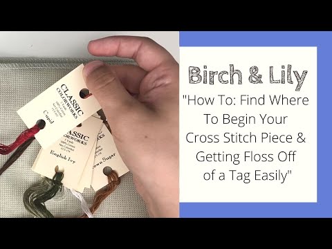 How To: Where to Begin Your Cross Stitch & Getting Floss Off a Tag - Flosstube - BIRCH AND LILY
