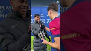 His first MVP 🤩🔥💎#fcbarcelona #championsleague #shorts #lamineyamal