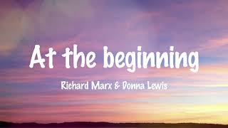 At The Beginning - Richard Marx &amp; Donna Lewis (Lyrics)