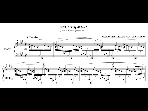 Scriabin-Cimirro - Étude, Op.42 No.5 (for left hand alone) #PianoForCimirro
