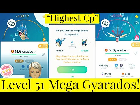 *5396 Cp* 😍 Highest Cp Pokemon In Pokemon Go | Level 51 Mega Gyarados Pokemon Go | Mega Evolution