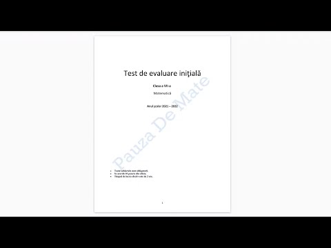 Test evaluare initiala clasa a VII-a - Model Pauza de Mate