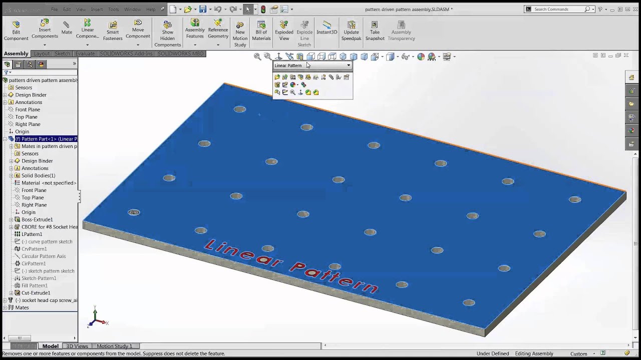 SOLIDWORKS Quick Tip - Pattern Driven Pattern Assembly