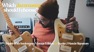Video thumbnail for Squier Jazzmaster Shootout! | Squier 40th Anniversary Vintage Edition vs J Mascis Jazzmaster by Ambient Endeavors
