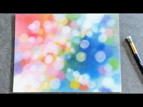 Part 1 / Rainbow Bokeh background / Acrylic painting tutorial #95