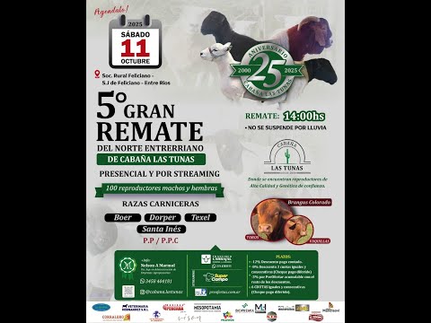 5° Gran Remate del Norte Entrerriano de Cabaña las Tunas, San José de Feliciano - Entre Ríos