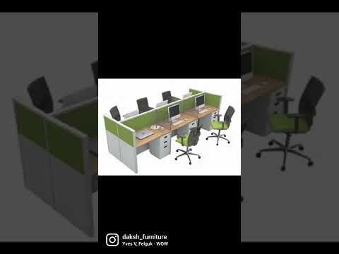 Particle board 2 seater cubicle modular office workstation