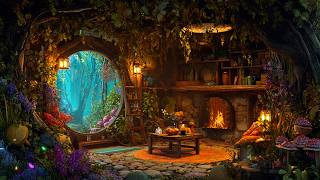 Cozy Fairy-tales Relaxing Nook | Enchanting Magic Music w/ Soft Fireplace Sound ~ Quiet Sleep Time
