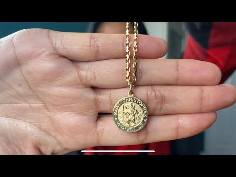 2mm 18k Heavy Link Chain + St. Christopher Pendant Hawaii Rope Chains