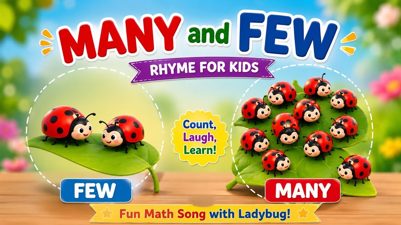 Many and Few| Rhyme for Kids | Fun Math Song with Ladybug | Kindergarten Math | @AMEdunova