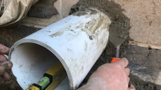 run “plastic pipe” through CONCRETE BLOCK foundation walls