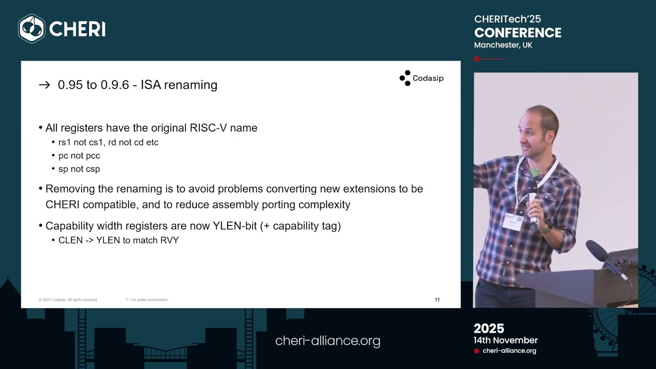 CHERI-RISC-V standardisation status - Tariq Kurd | CHERITech'25