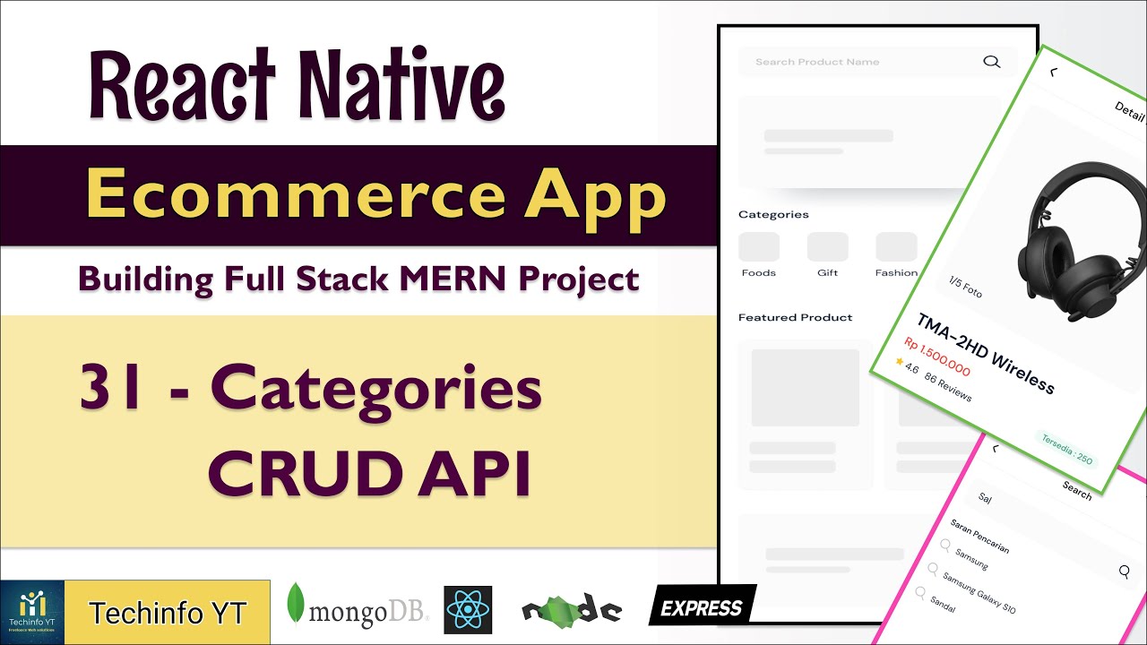 Category CRUD API React Native Ecommerce App Mern Stack Project Mern App