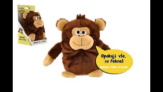 Opička Tonička opakující věty plyš 18cm na baterie se zvukem v krabici 12x20x10cm v sáčku