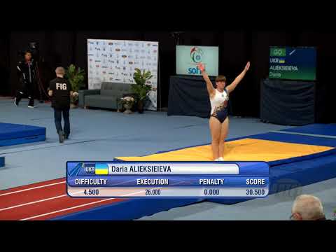 ALIEKSIEIEVA Daria (UKR) - 2017 Trampoline Worlds, Sofia (BUL) - Qualification Tumbling Routine 2