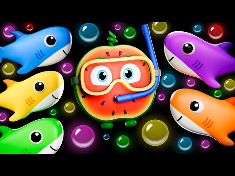 🍉 Baby Shark Funky Fruits + More Baby Sensory Fun High Contrast Animation & Dance Party!
