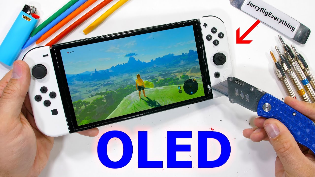 Is the new OLED Nintendo Switch made from METAL?! - Durability Test! - YouTube