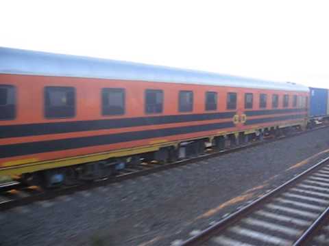 Overtaking a freight train on the Geelong line