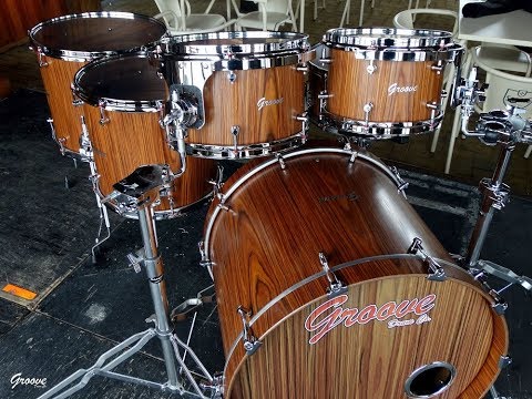 DEMO - Rosewood Over Walnut 22,10,12,14,16"+14" - Groove Drum Co.