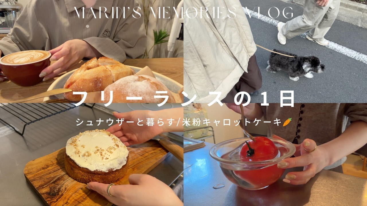 【vlog】#43   フリーランスの1日/シュナウザーと暮らす/米粉キャロットケーキ