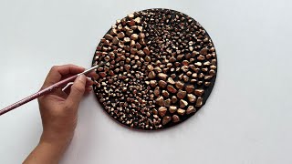 How to Make a Decorative Panel with Stone | Easy Stone Art Ideas | Pabbles Painting Gold Leaf Art
