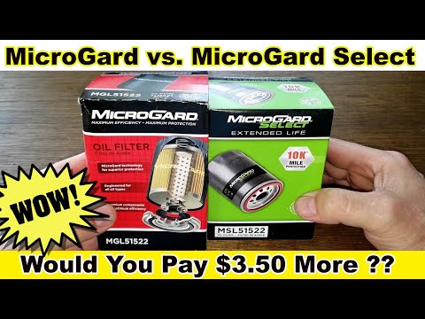 MicroGard MGL51522 Oil Filter vs. MicroGard Select MSL51522 Oil Filter Cut Open