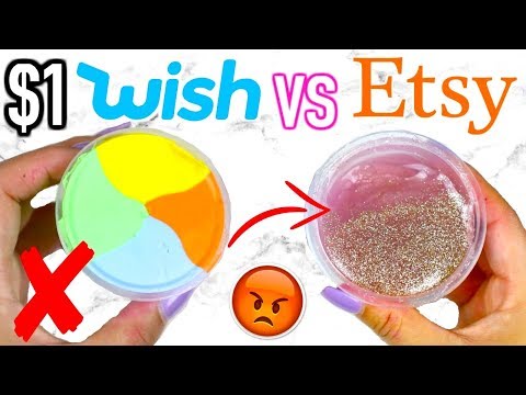 $1 WISH SLIME VS $1 ETSY SLIME! Which Is Worth It?!? Video