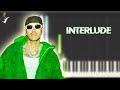 Feid - INTERLUDE | Instrumental Piano Tutorial / Partitura / Karaoke / MIDI
