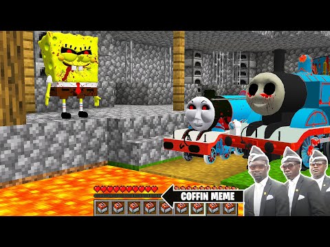 Best TRAPS for THOMAS THE TANK ENGINE.EXE and Friends from SPONGEBOB in Minecraft - Coffin Meme