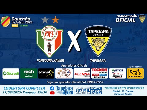 ⚽ 16ª Rodada Gauchão Série "B" 2025 🗓️ Dia: 27/09/2025 - Fontoura Xavier Futsal x Tapejara Futsal