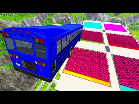 Car Jump Arena Pool Jumping And Pizza Car Crashes - BeamNG drive