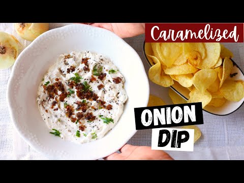 The CREAMIEST Caramelized Onion Dip Recipe - Cool & Refreshing Yogurt Dip with Caramelised Onions