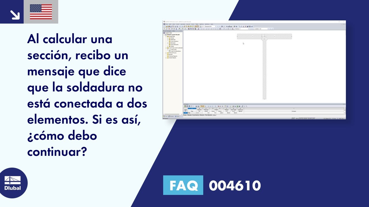 [ES] FAQ 004610 | Al calcular una sección, recibo un mensaje que dice que la soldadura no está conectada ...