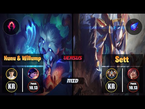 Faker NUNU & WILLUMP (Mid) [Dark Harvest] VS SETT - Challenger KR Patch 10.13
