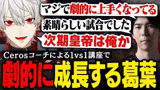 【LTK】Cerosコーチによる1vs1指導で劇的に上手くなるも次第に溶け始めてしまう葛葉【葛葉/にじさんじ/切り抜き】