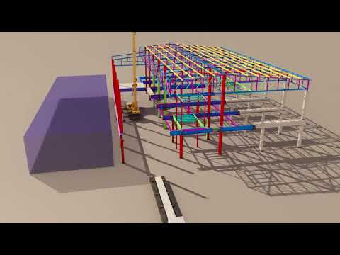 Assembly of precast concrete elements in limited space places