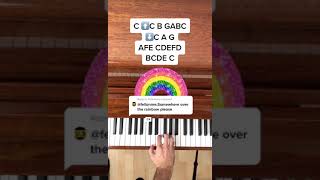 Somewhere Over The Rainbow (EASY Piano Tutorial with Letter Notes) #Shorts