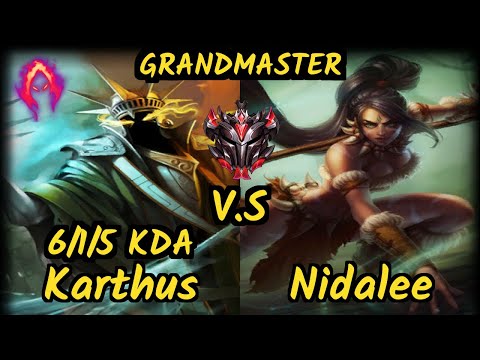 Yondy (KARTHUS) vs NIDALEE - 6/1/5 KDA JUNGLE GAMEPLAY - KR Ranked GRANDMASTER