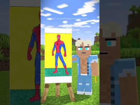 "INSANE Herobrine Draws Spiderman VS Barbie & Ken Bones!!" #shorts #herobrine #spiderman