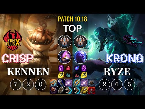 FPX Crisp Kennen vs RNW KronG Ryze Top - KR Patch 10.18
