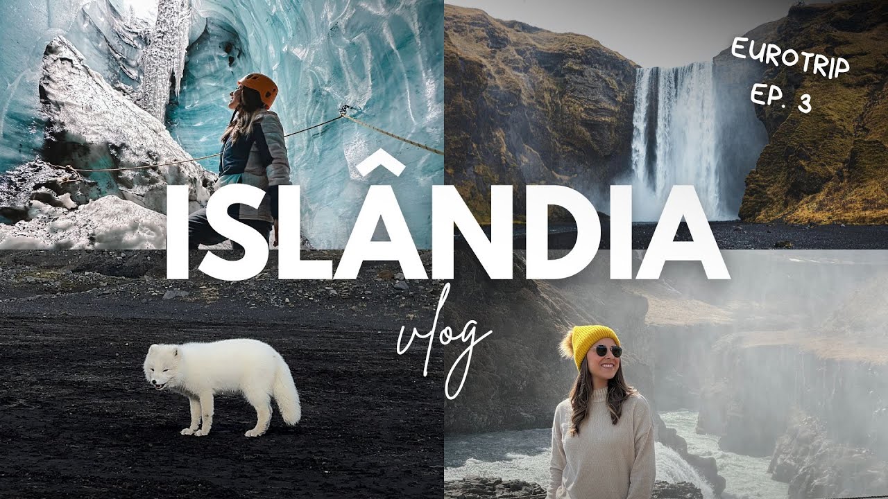 ISLÂNDIA vlog | O que fazer em 4 DIAS? GLACIAR, praia de areia preta, ICE CAVES e cachoeiras e MAIS!