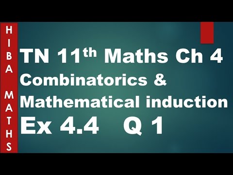 11th maths Combinatorics and Mathematical induction chapter 4 exercise 4.4 question 1 TN syllabus