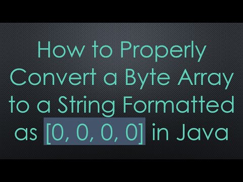 Convert A Byte Array To A String In Java
