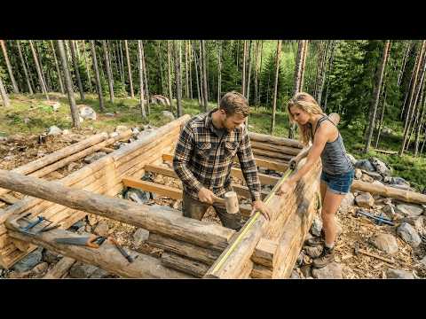 A Couple Built a Wooden Cabin by Themselves in 2.5 Years Using Only Basic Tools: @NickandMaela‬