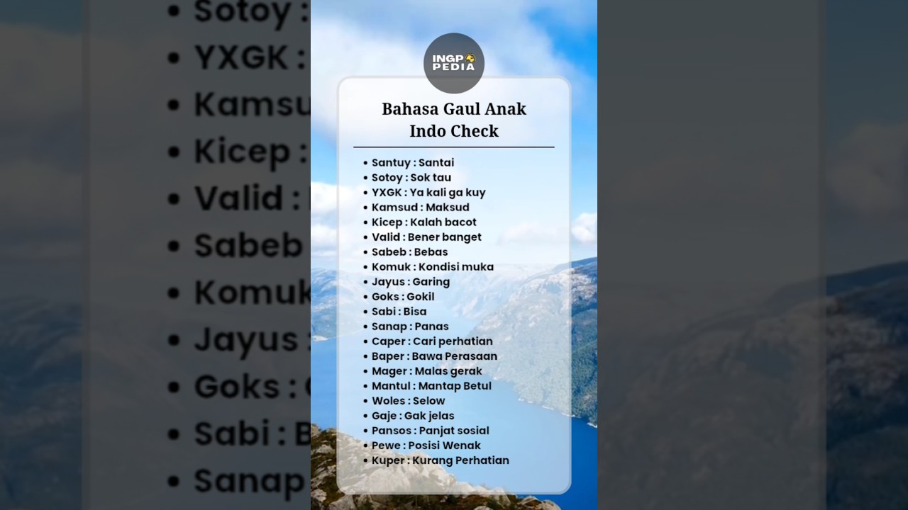 Bahas mana yang kalian nggak tau? #shortviral #shorts #bahasagaul