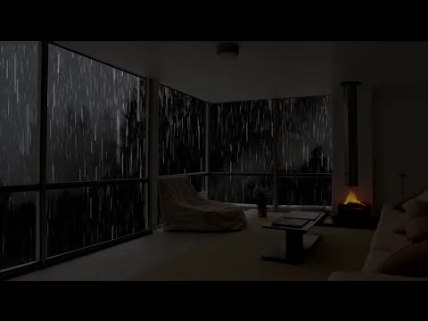 Sleep within 5 minutes | Rain pouring down the window of New York - The sound of rain lulls sleep